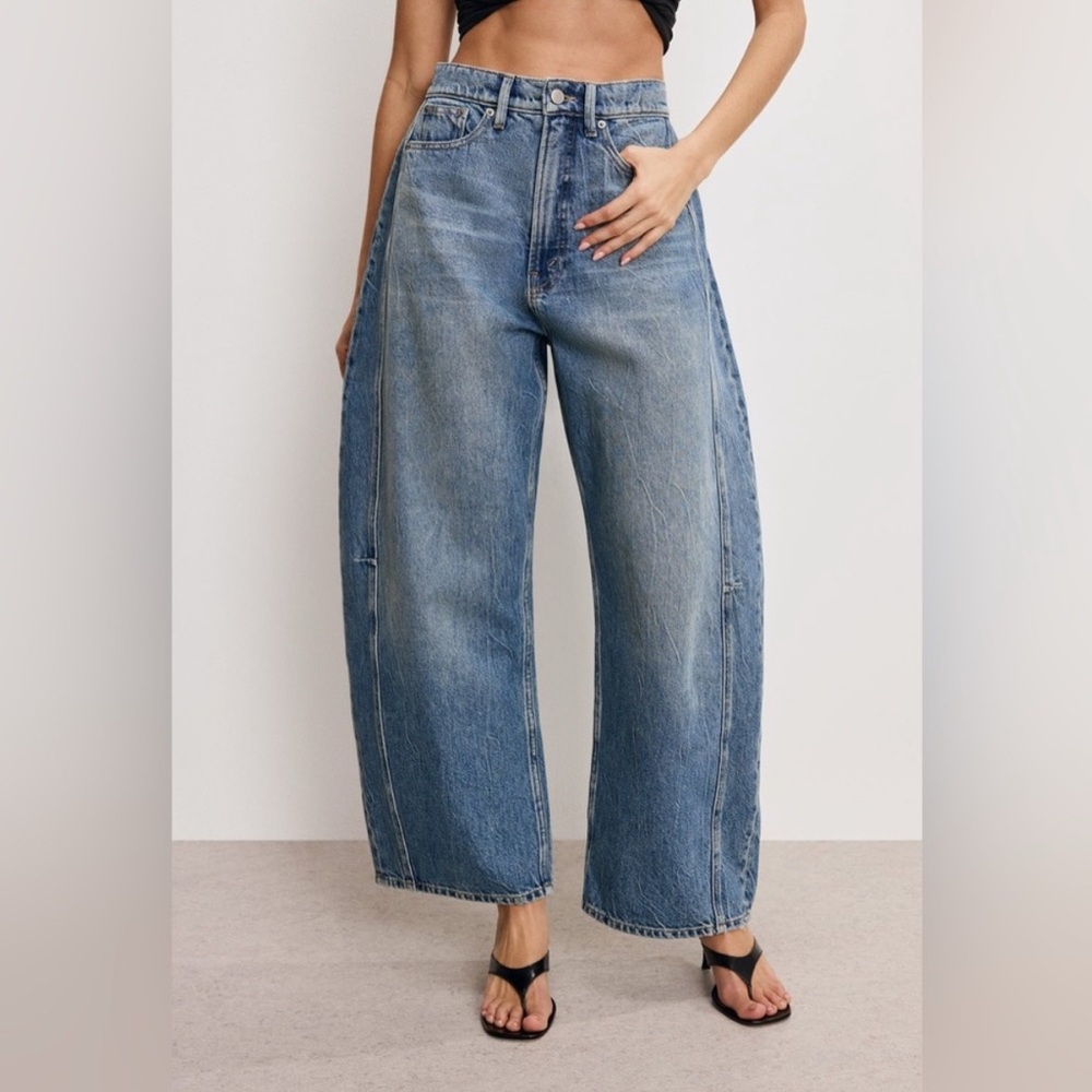 Good American Good Extreme Barrel Jeans